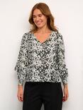 KAFFE Dagmar Blouse, Turtledove/Black