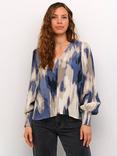 KAFFE Arona Abstract Blouse, Blue/Multi