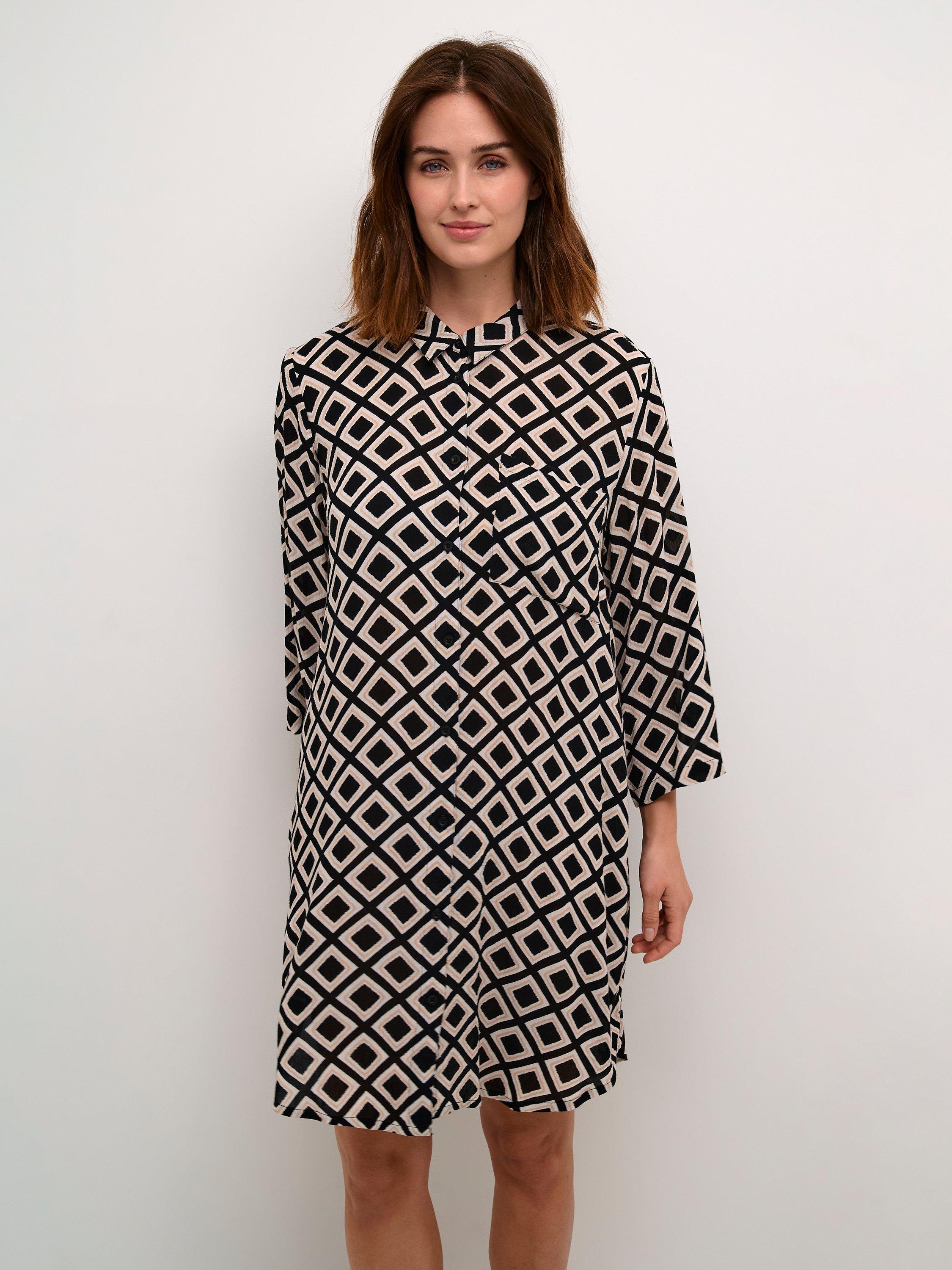 Product image 3 of 5, which shows KAFFE Jessi Amber Shirt, Black/Multi, 8