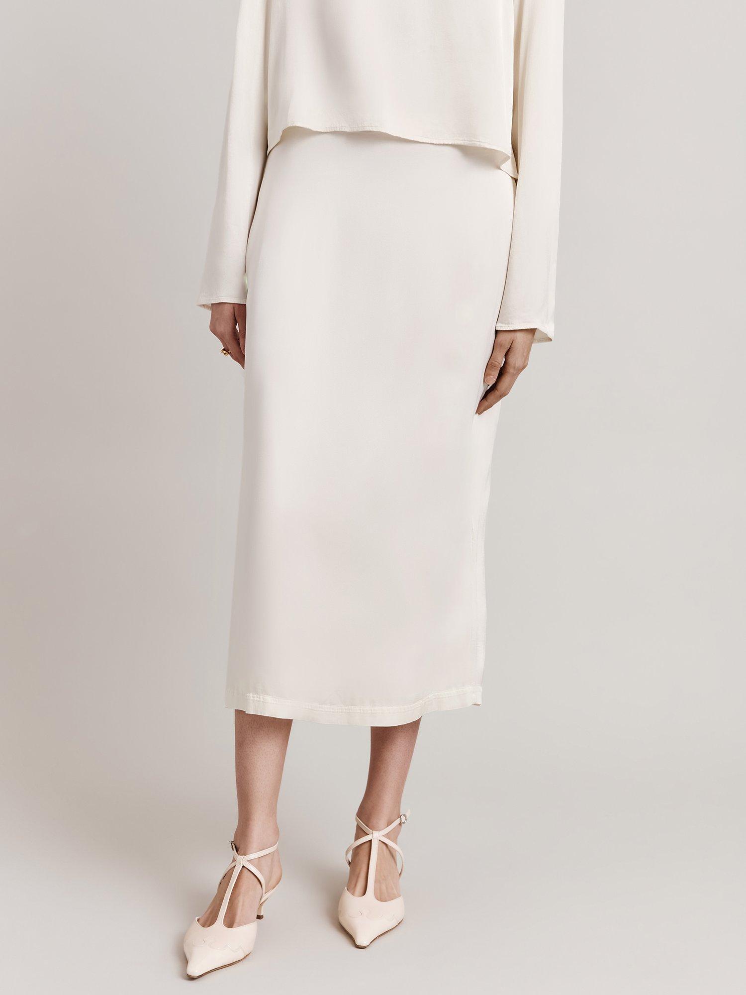 Ivory midi pencil skirt sale