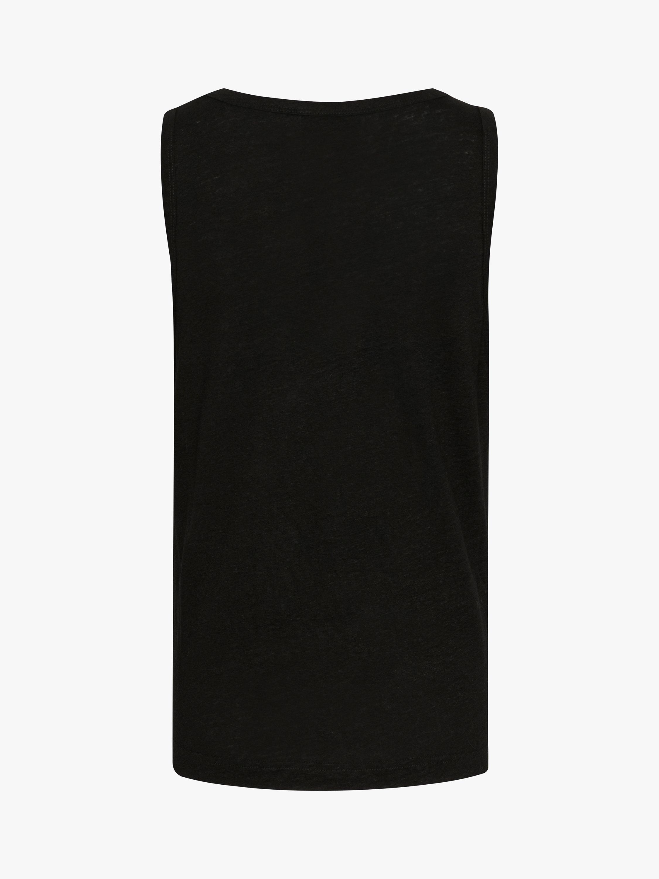 MY ESSENTIAL WARDROBE Lisa Linen Blend Tank Top, Black, S