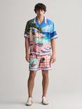 GANT Picnic Print Silk Shorts, 116 Linen