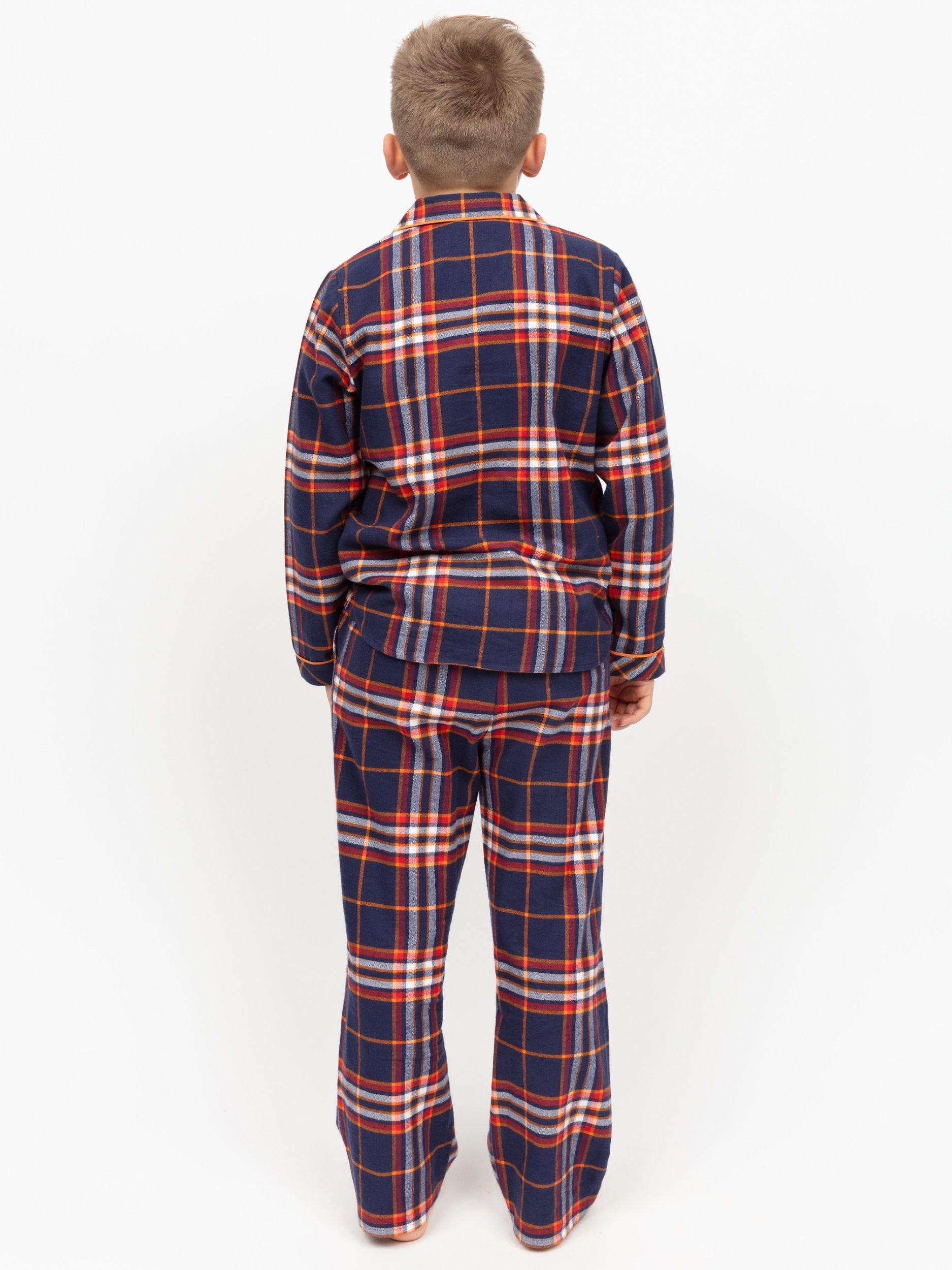 Product image 3 of 4, which shows Minijammies Kid's Taylor Check Pyjama Set, Navy/Multi, 2-3 years
