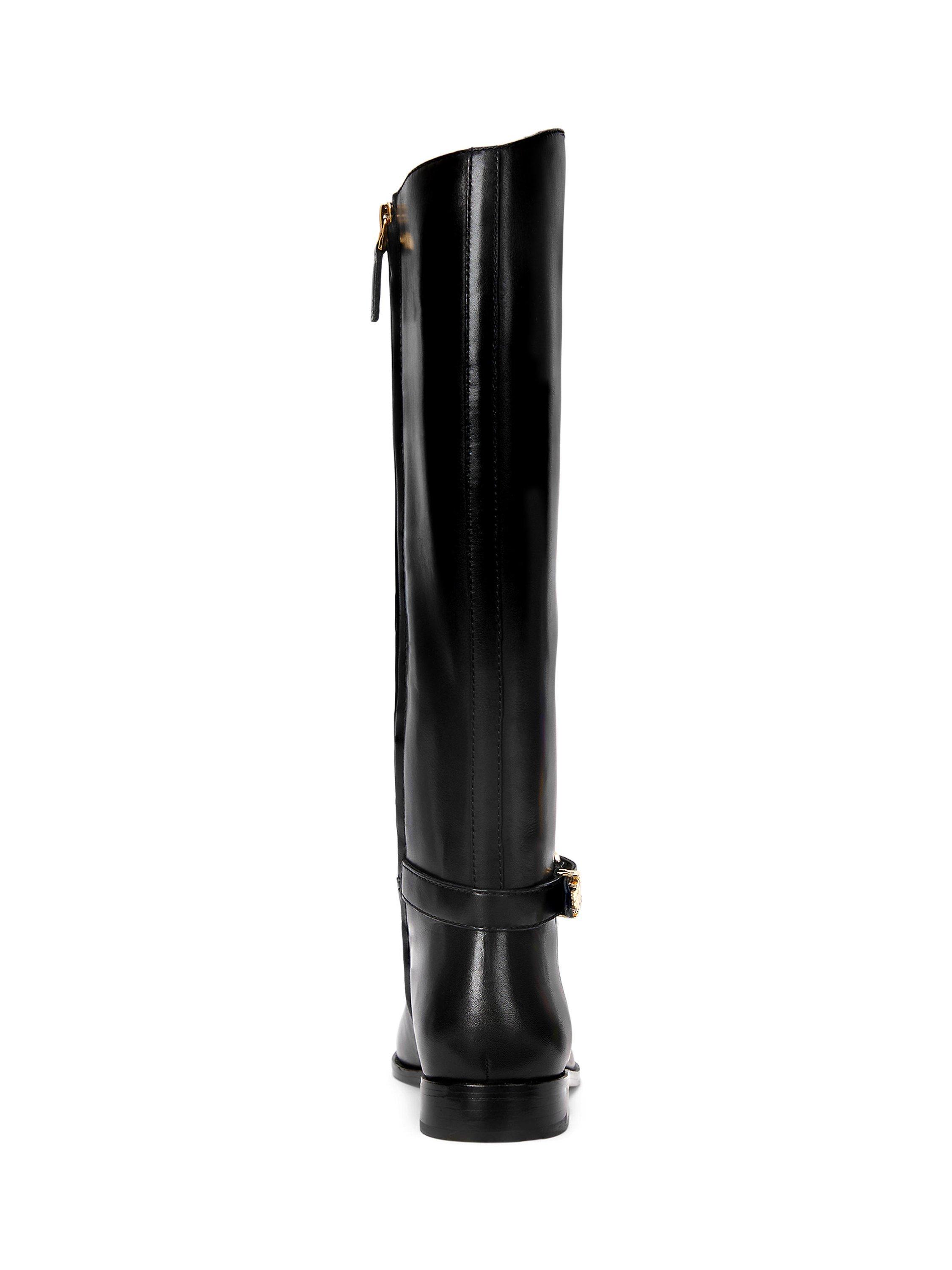 Lauren Ralph Lauren Brooke Leather Knee High Riding Boots Black