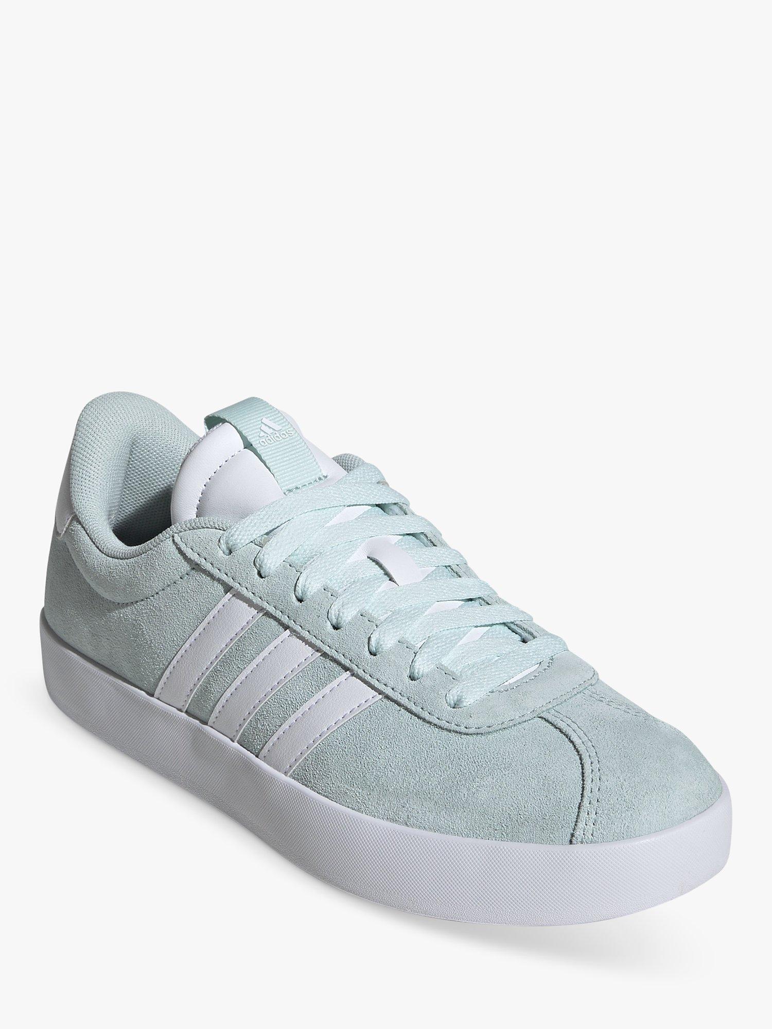 adidas VL Court 3.0 Suede Trainers, Mint, 4