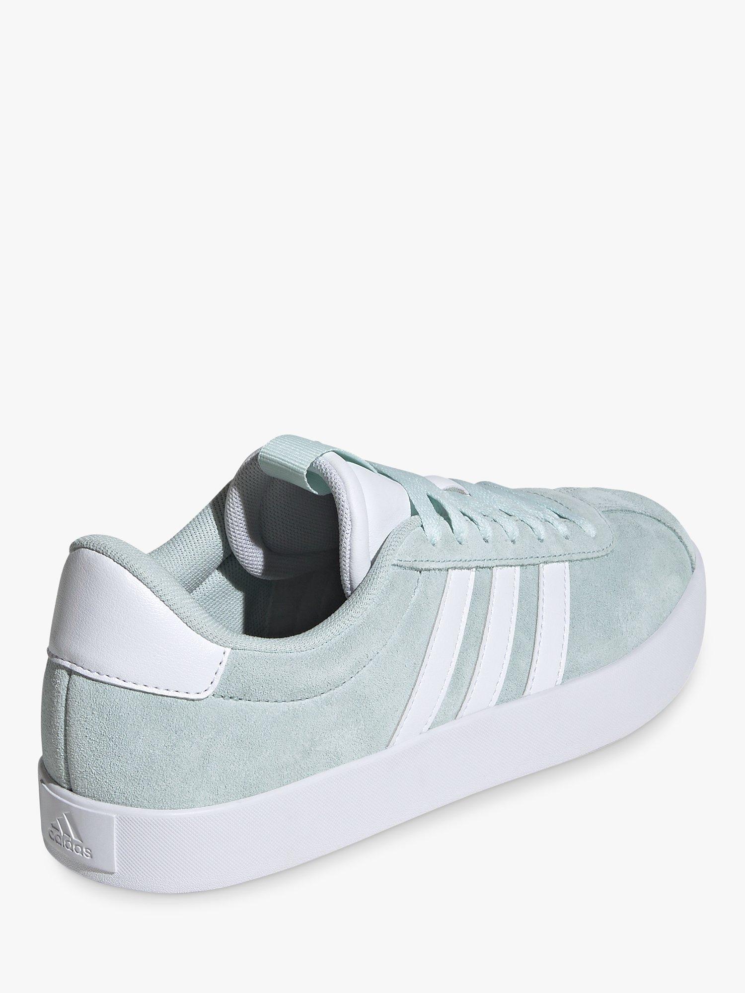 adidas VL Court 3.0 Suede Trainers, Mint, 4