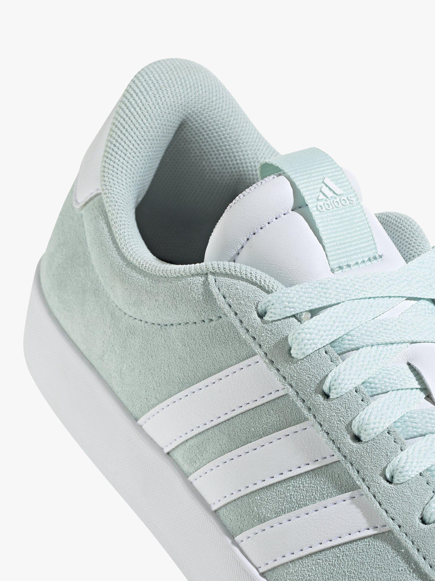 adidas VL Court 3.0 Suede Trainers, Mint, 4