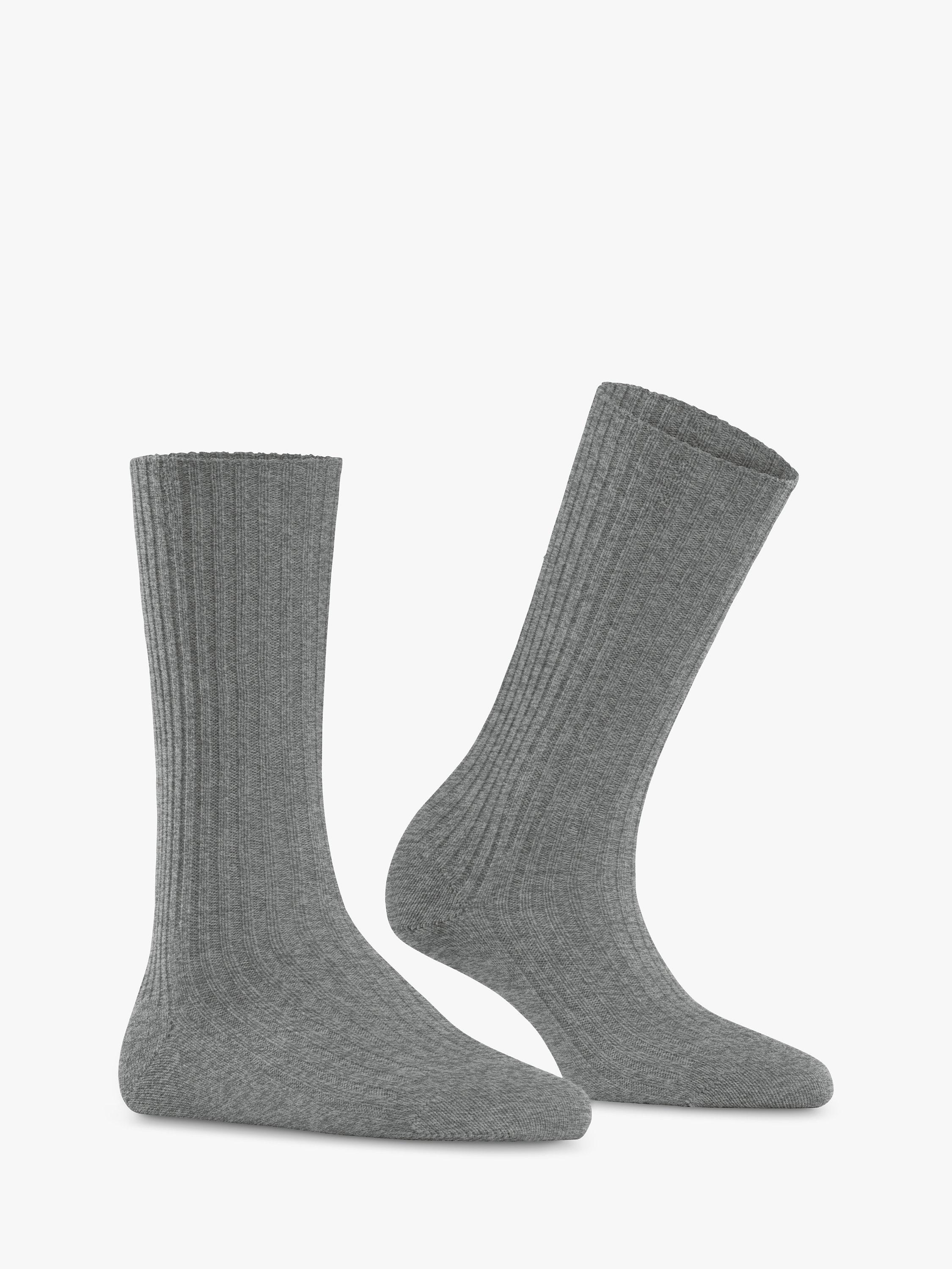 Product image 3 of 3, which shows FALKE Cosy Wool & Cashmere Blend Ribbed Boot Socks, Grey, S-M