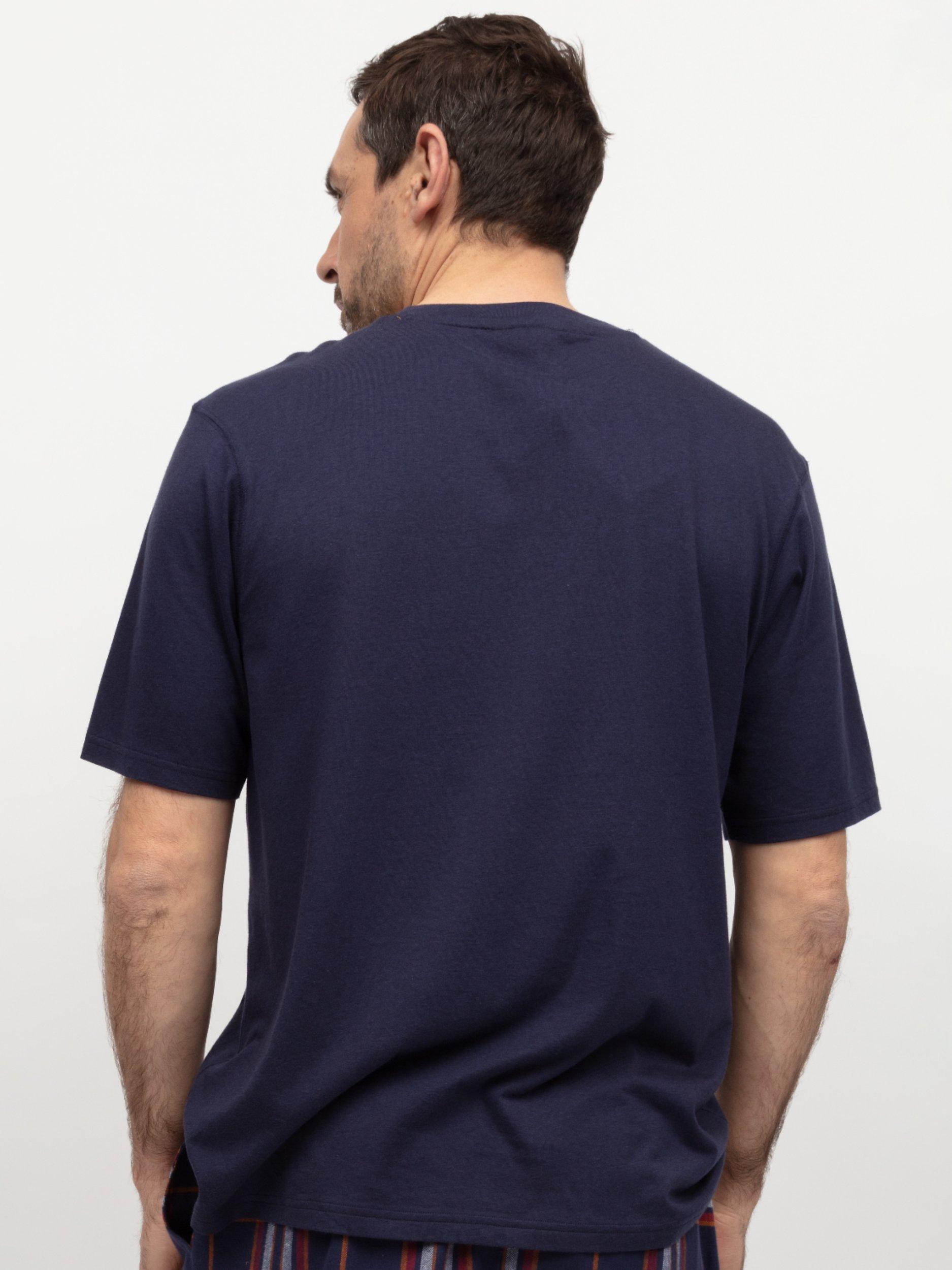 Product image 3 of 4, which shows Cyberjammies Taylor Short Sleeve Pyjama Top, Navy, S
