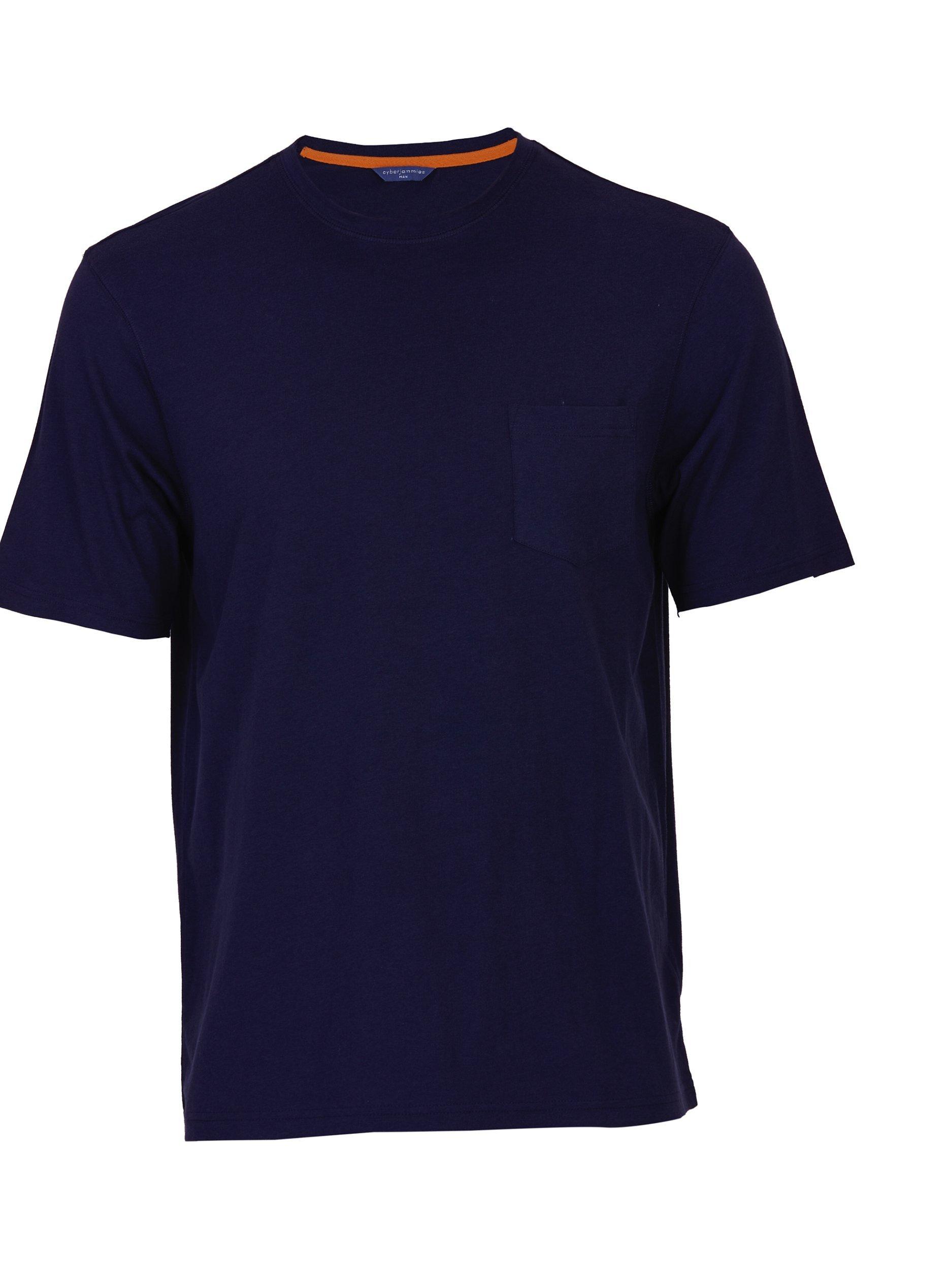 Product image 4 of 4, which shows Cyberjammies Taylor Short Sleeve Pyjama Top, Navy, S
