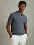 Reiss Lupton Cotton Textured Press-Stud Polo