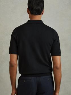 Reiss Manor Merino Wool Polo Shirt - view 2, Black