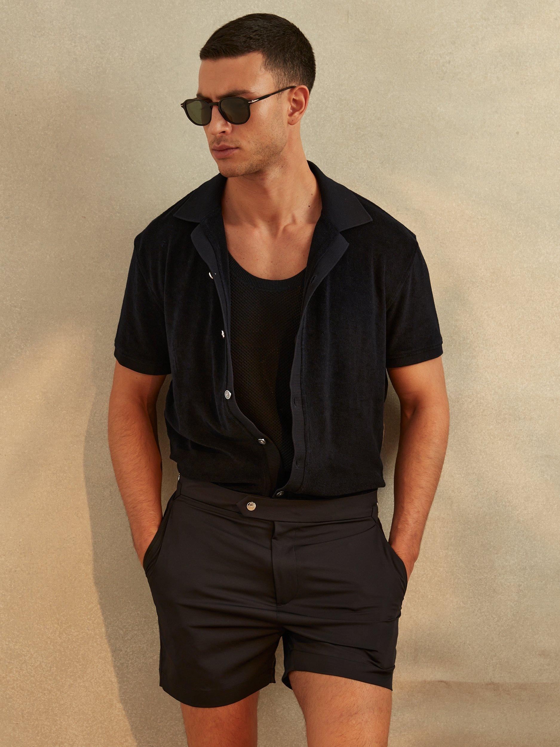 Reiss Eden Towelling Cuban Collar Shirt