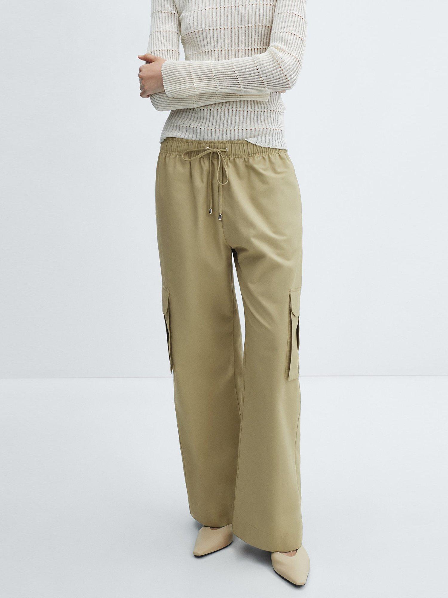 Mango Tortello Cargo Trousers, Light Beige