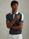 Reiss Brunswick Wool-Cotton Contrast Polo Shirt