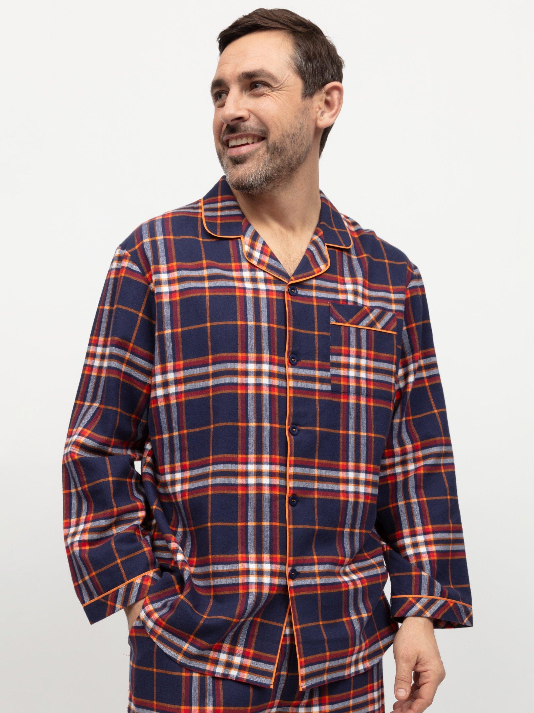 Product image 2 of 4, which shows Cyberjammies Taylor Check Pyjama Top, Navy, S