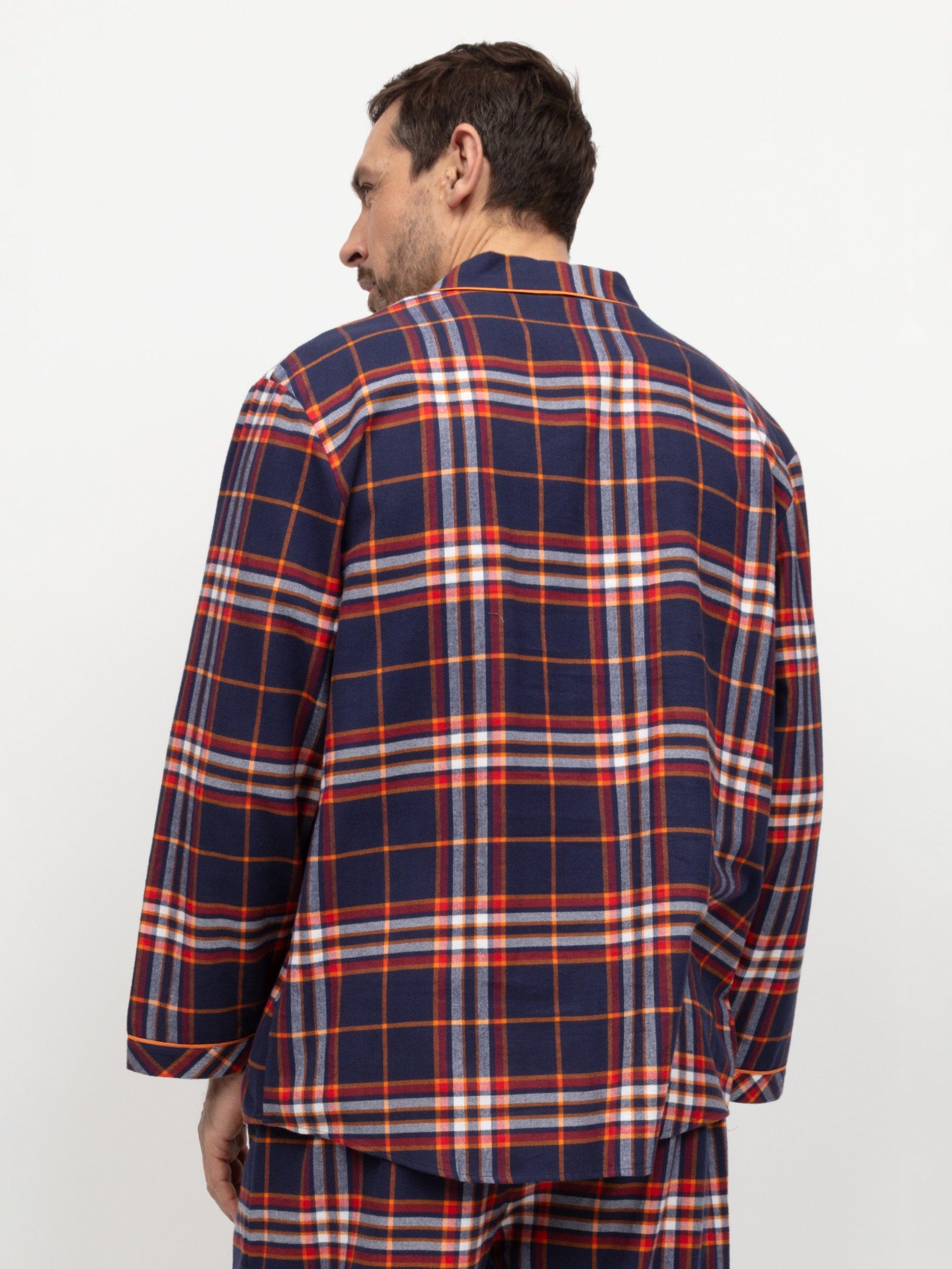 Product image 3 of 4, which shows Cyberjammies Taylor Check Pyjama Top, Navy, S