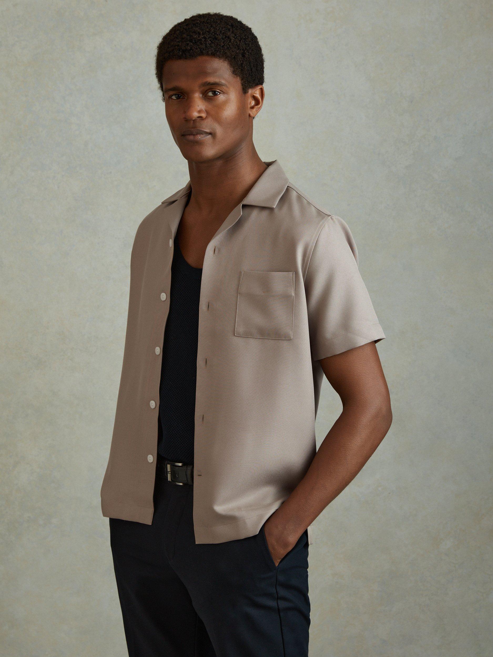 Reiss Tokyo Cuban Collar Short Sleeve Shirt