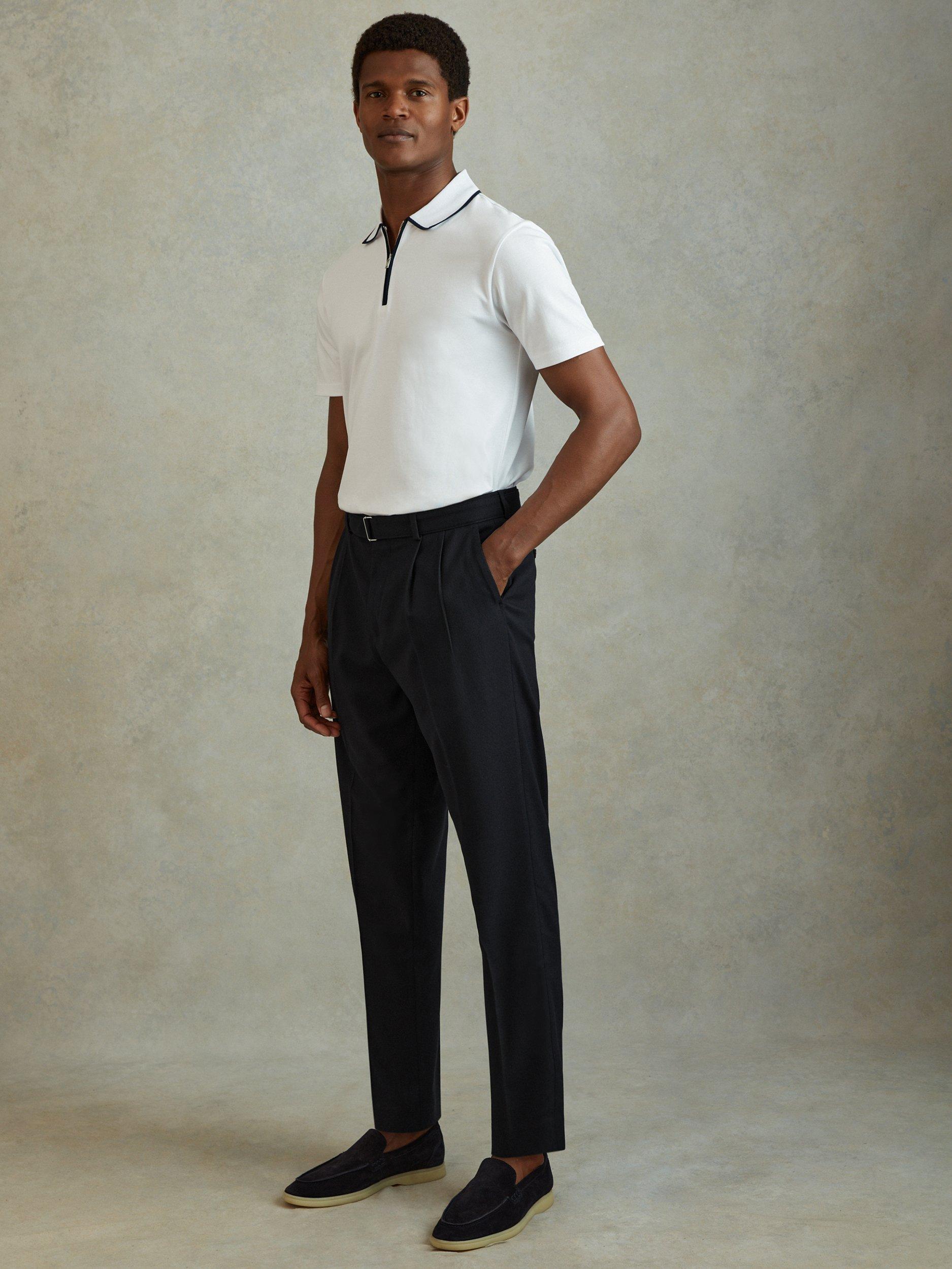 Reiss Pin Belted Cropped Trousers