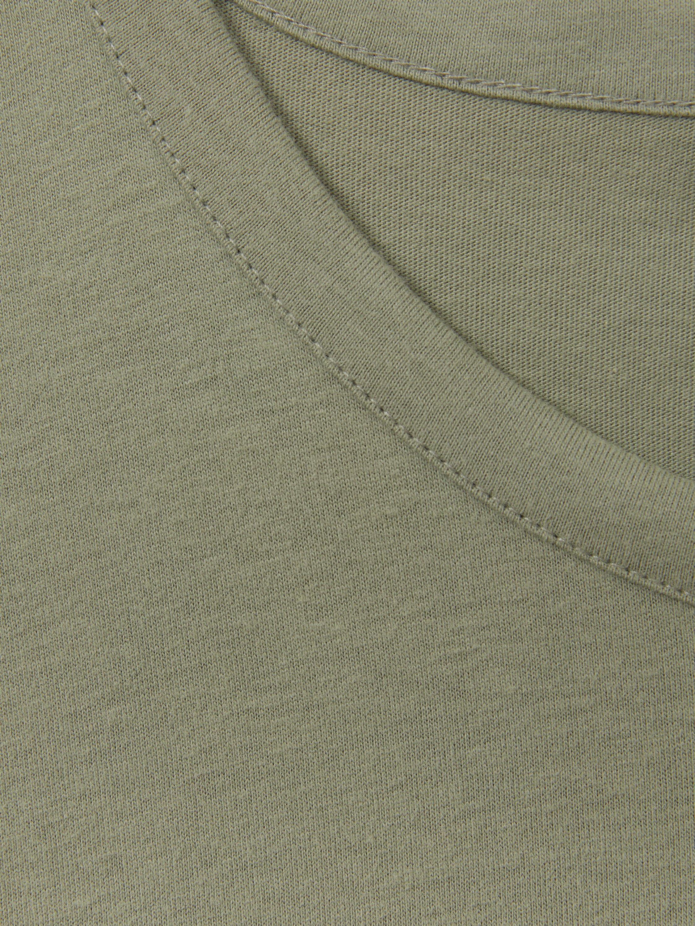 Product image 4 of 5, which shows Reiss Melrose Crew Neck Cotton T-Shirt, Sage, XS