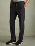 Reiss Split Technical Drawstring Trousers, Navy