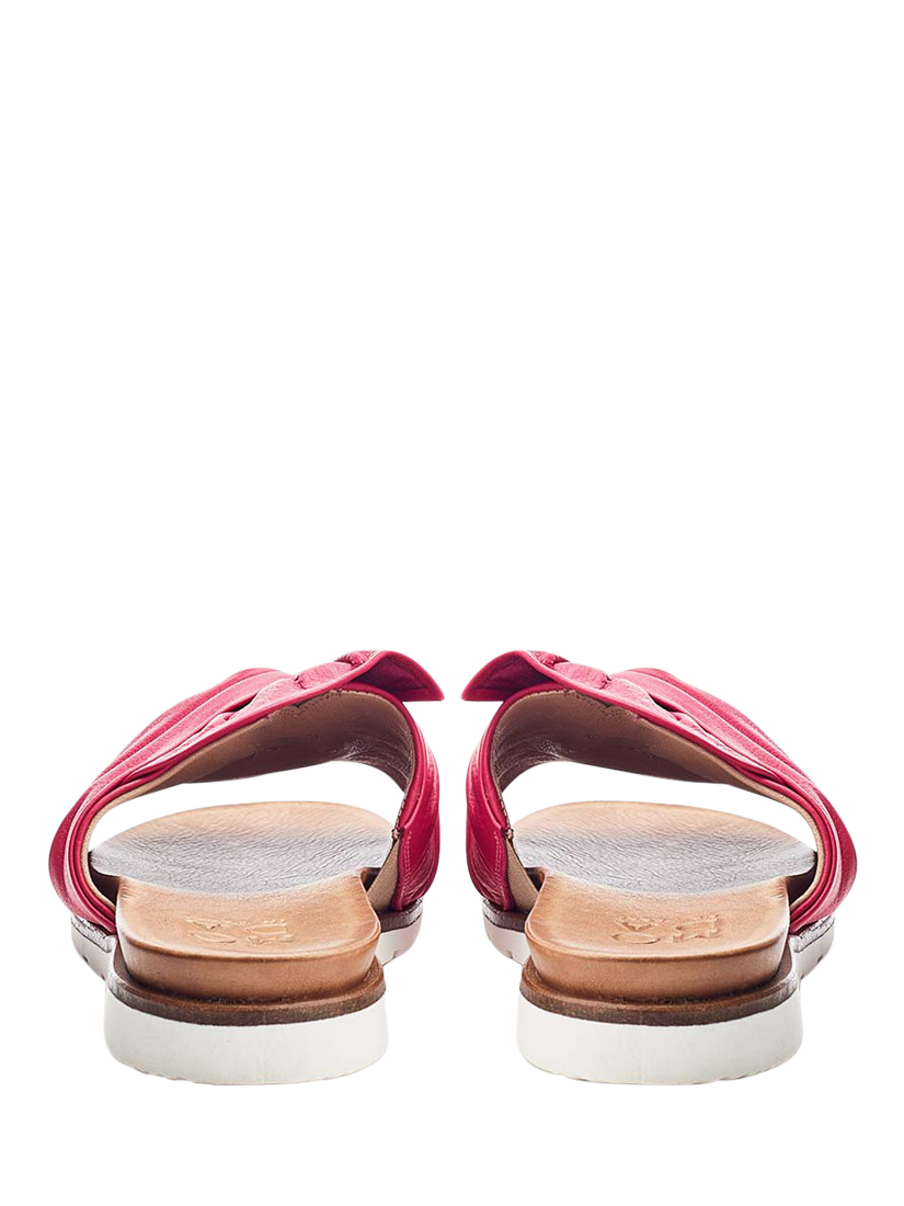 Product image 3 of 4, which shows Moda in Pelle Jemini Leather Twist Bow Sandals, Raspberry, 4