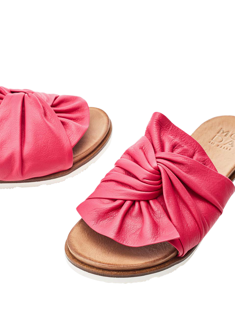 Product image 4 of 4, which shows Moda in Pelle Jemini Leather Twist Bow Sandals, Raspberry, 4