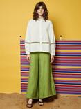 GHOSPELL Nat Oversized Beaded Shirt, White