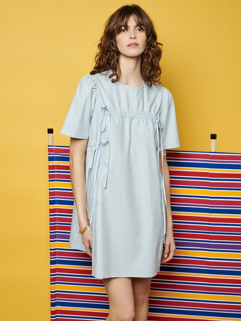 GHOSPELL Helen Drawstring Mini Dress, Blue
