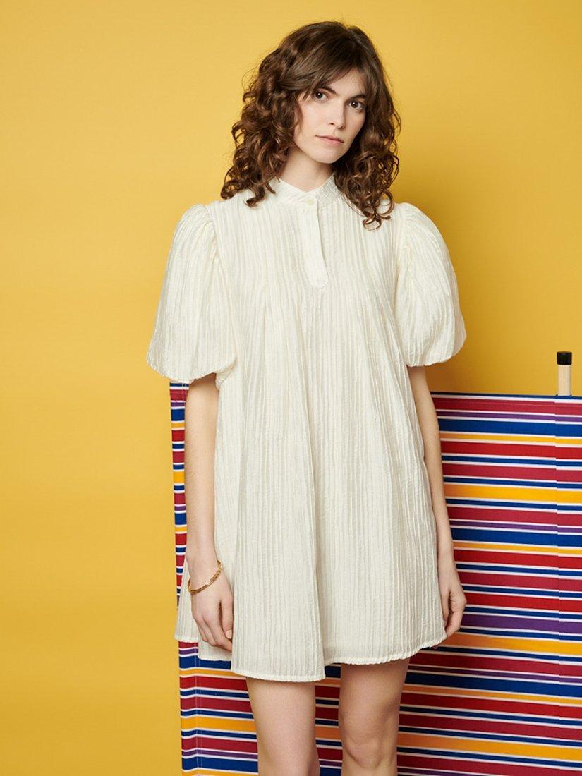 Product image 1 of 5, which shows GHOSPELL Demi Mini Dress, Ivory, 6