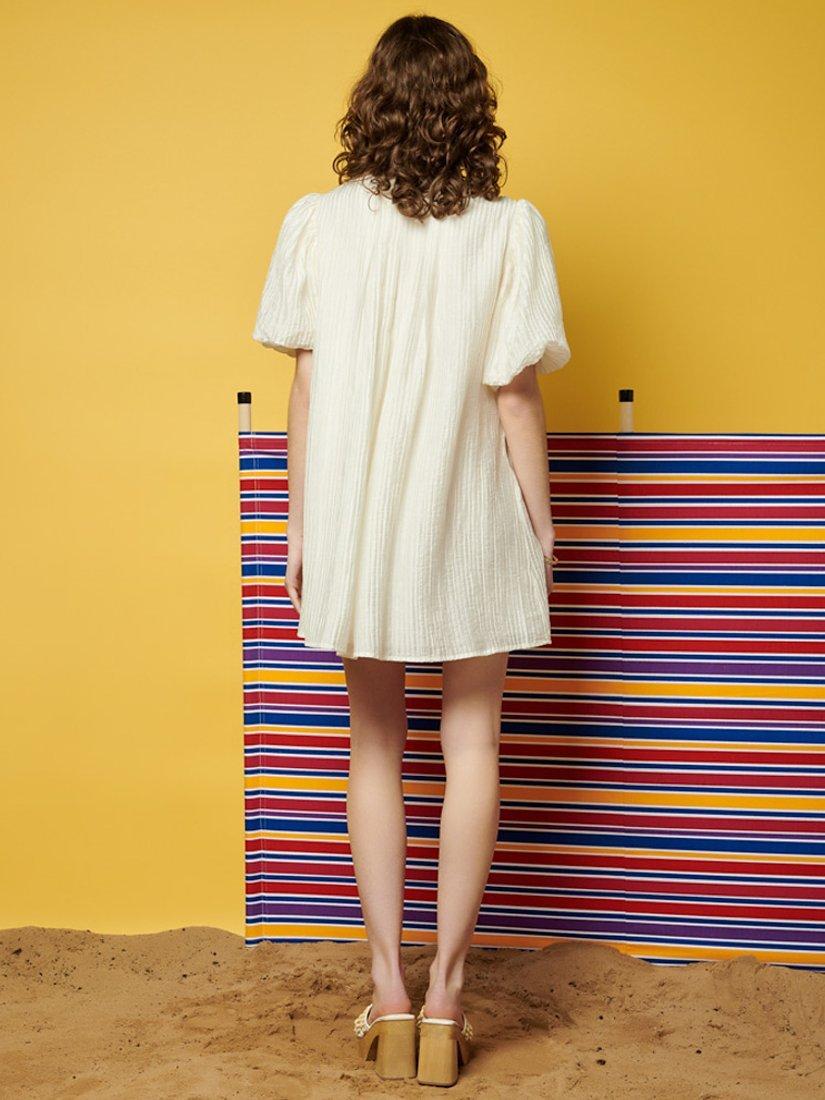 Product image 4 of 5, which shows GHOSPELL Demi Mini Dress, Ivory, 6
