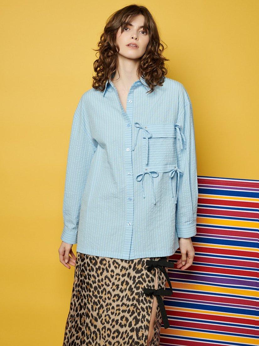GHOSPELL Ender Stripe Shirt, Blue