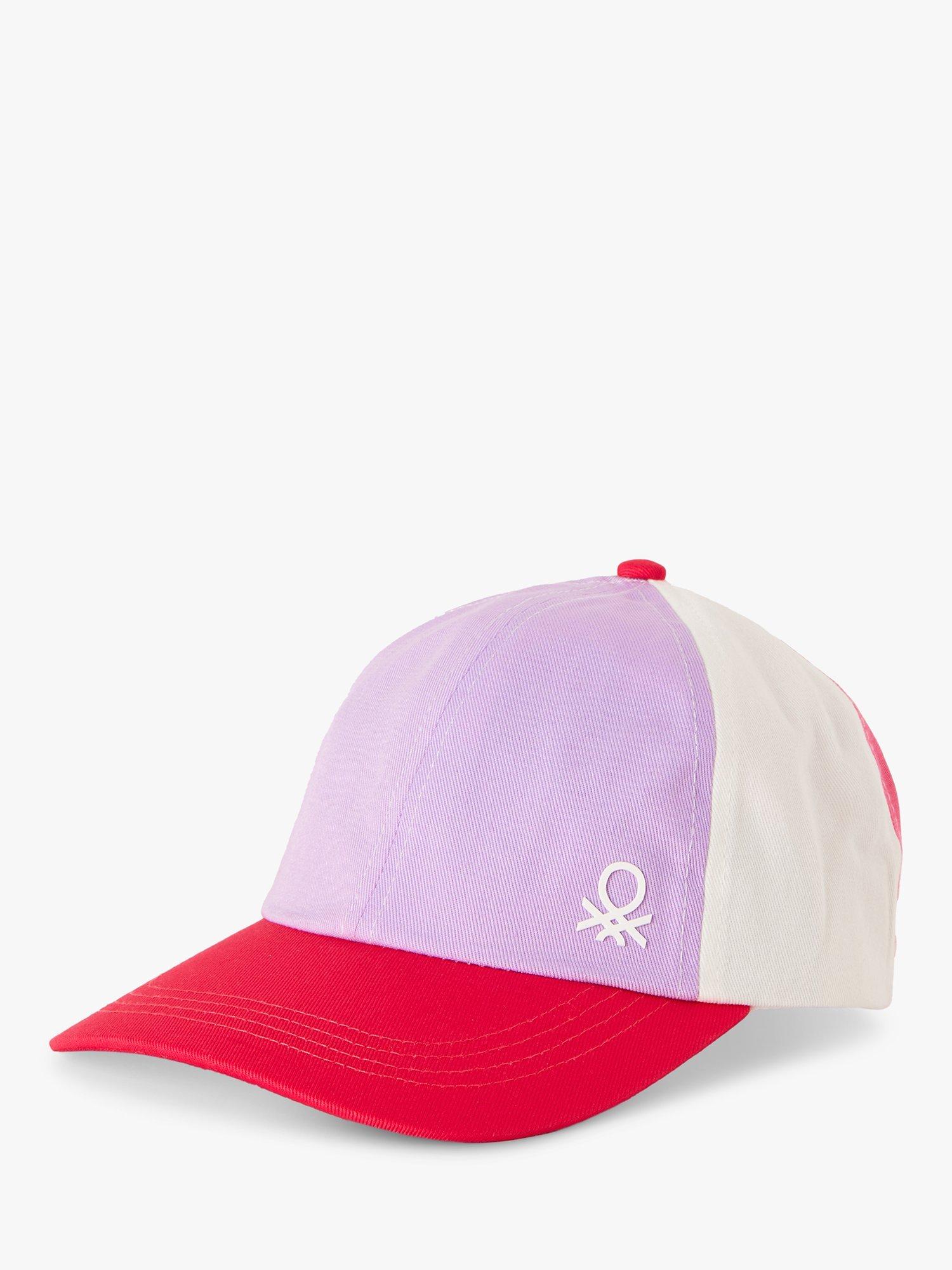 Benetton Kids' Colour Block Baseball Cap, Magenta Red/Multi