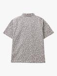 Benetton Kids' Floral Print Short Sleeve Shirt, Grey/Multi