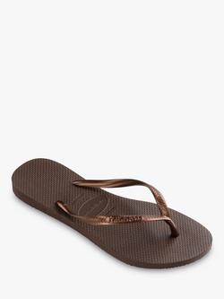 Havaianas Slim Flip Flops - view 2, Dark Brown