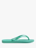 Havaianas Slim Flip Flops, Metallic Green