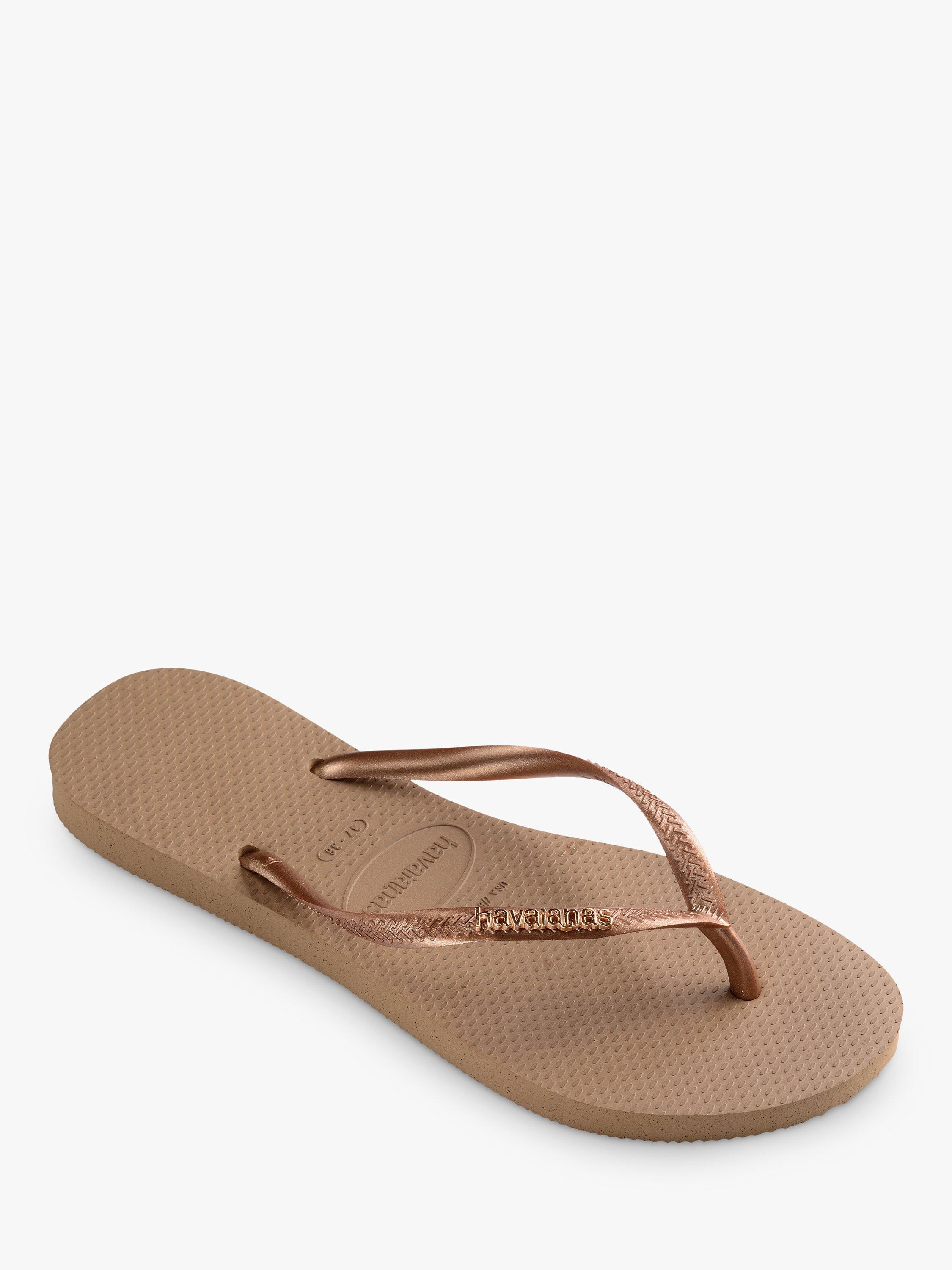 Havaianas Slim Metallic Flip Flops, Rose Gold, S