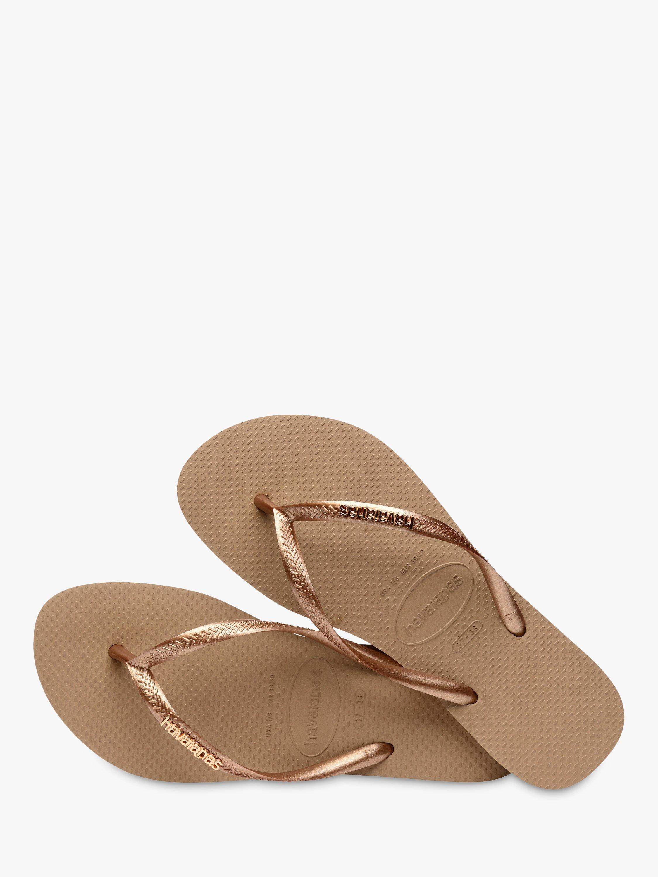 Havaianas Slim Metallic Flip Flops, Rose Gold, S