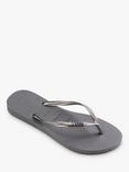 Havaianas Slim Metallic Flip Flops, Steel Grey