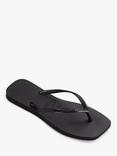 Havaianas Square Toe Flip Flops, Black