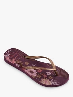 Havaianas Slim Organic Floral Flip Flops - view 2, Purple/Multi
