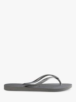 Havaianas Slim Flip Flops, Steel Grey