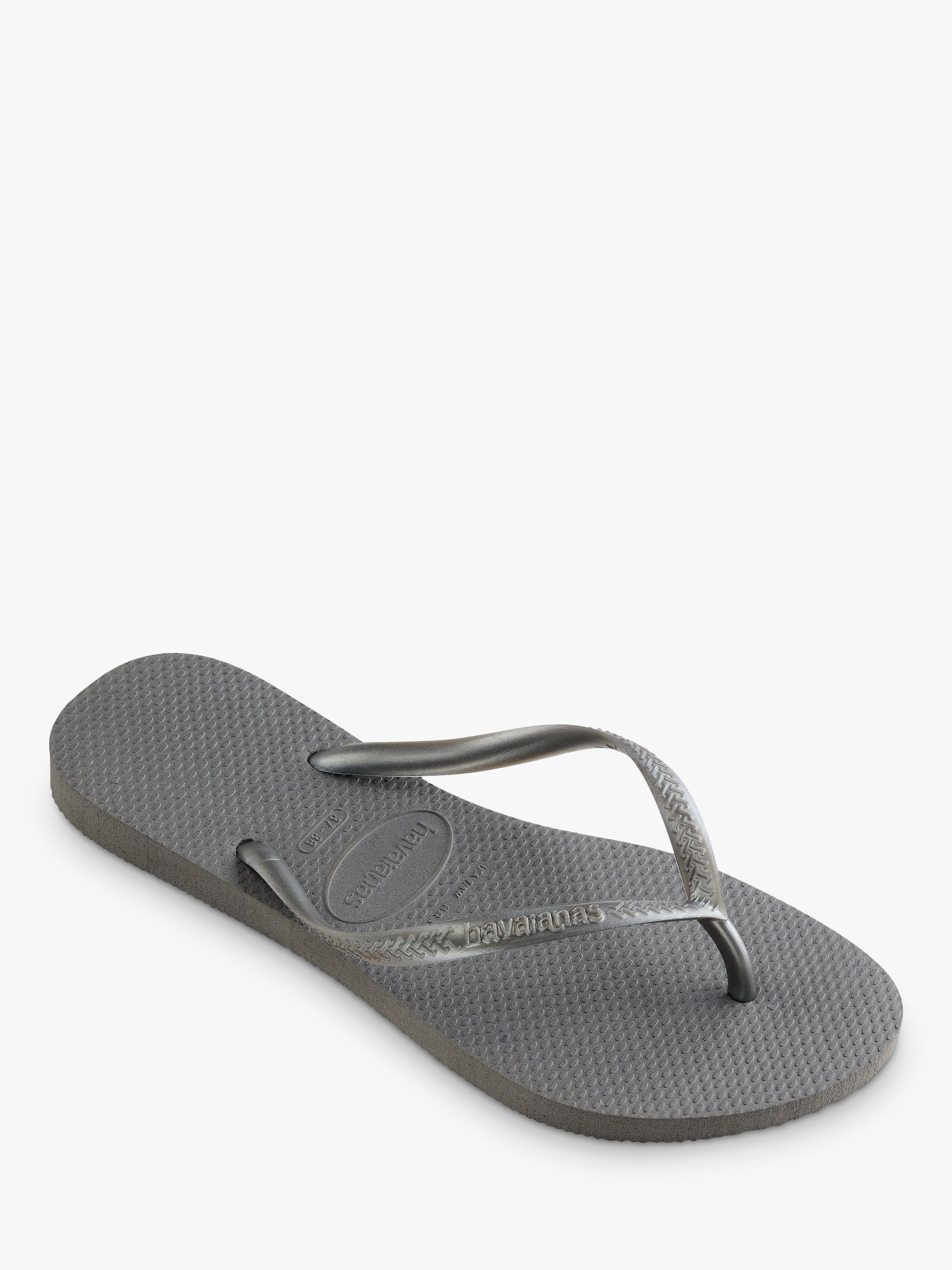 Product image 2 of 6, which shows Havaianas Slim Flip Flops, Steel Grey, S