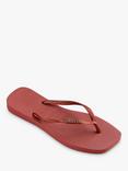 Havaianas Square Toe Metallic Logo Flip Flops, Mahogany