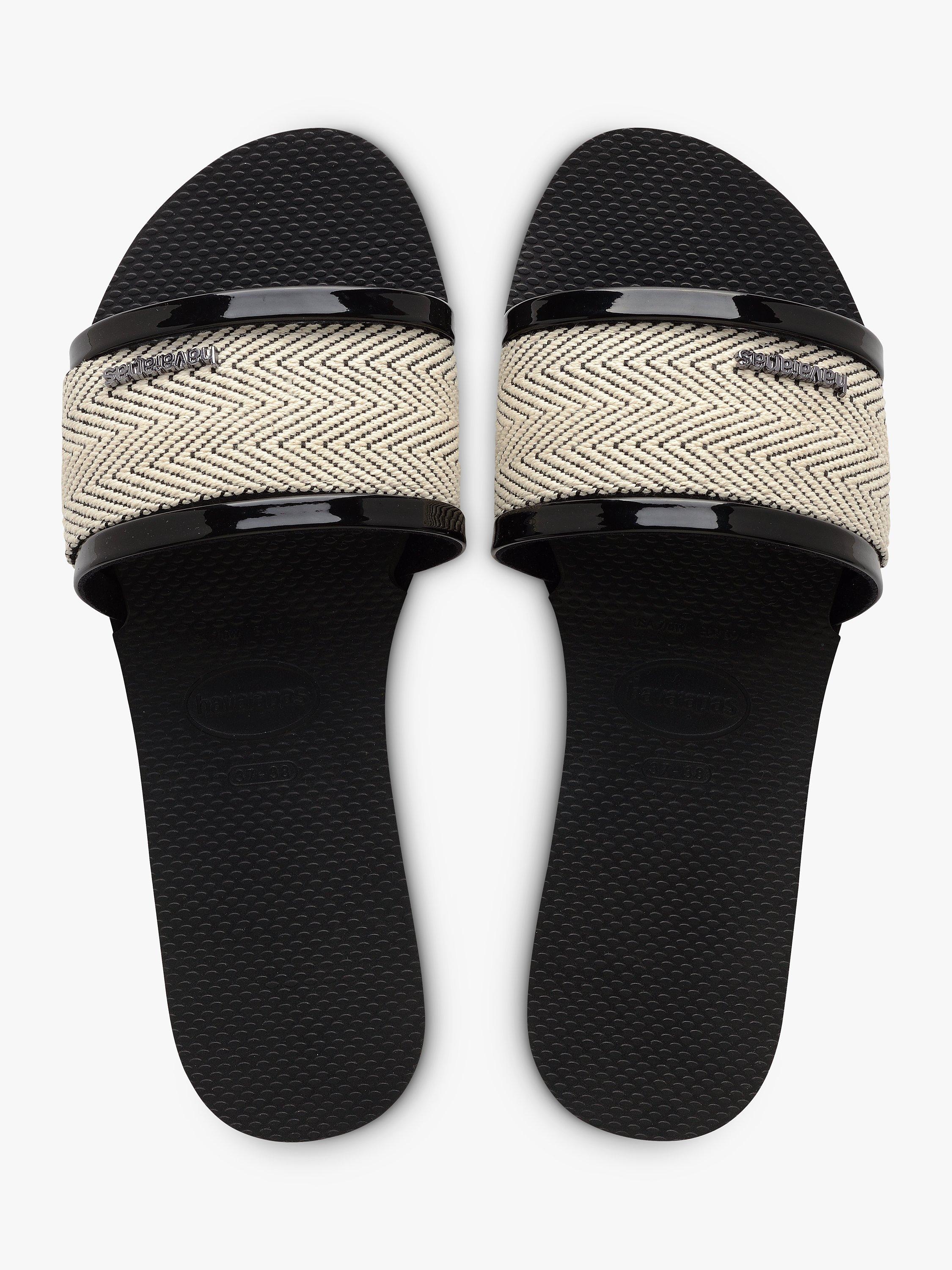 Product image 3 of 6, which shows Havaianas Trancoso Slider Sandals, Black, S