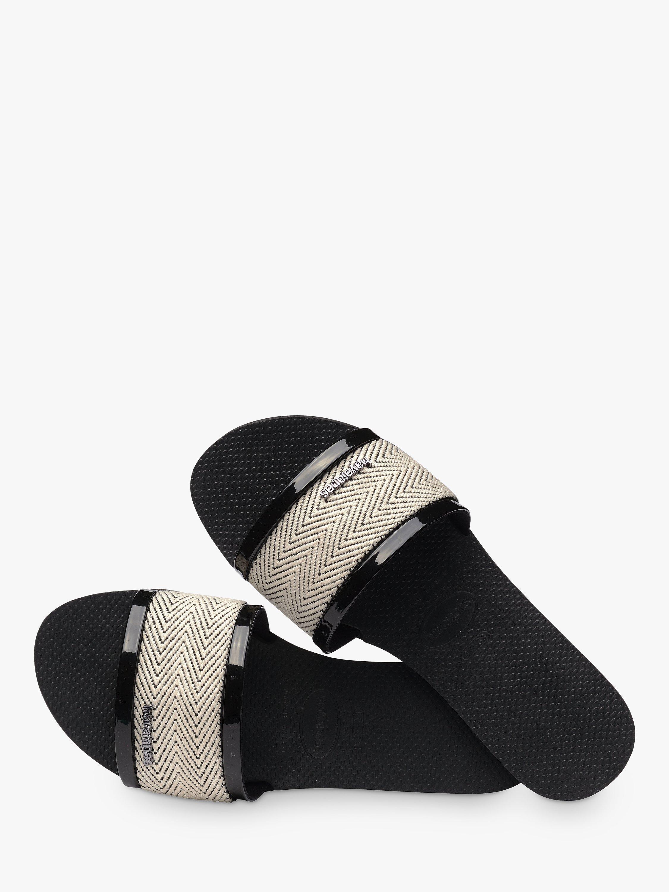 Product image 4 of 6, which shows Havaianas Trancoso Slider Sandals, Black, S