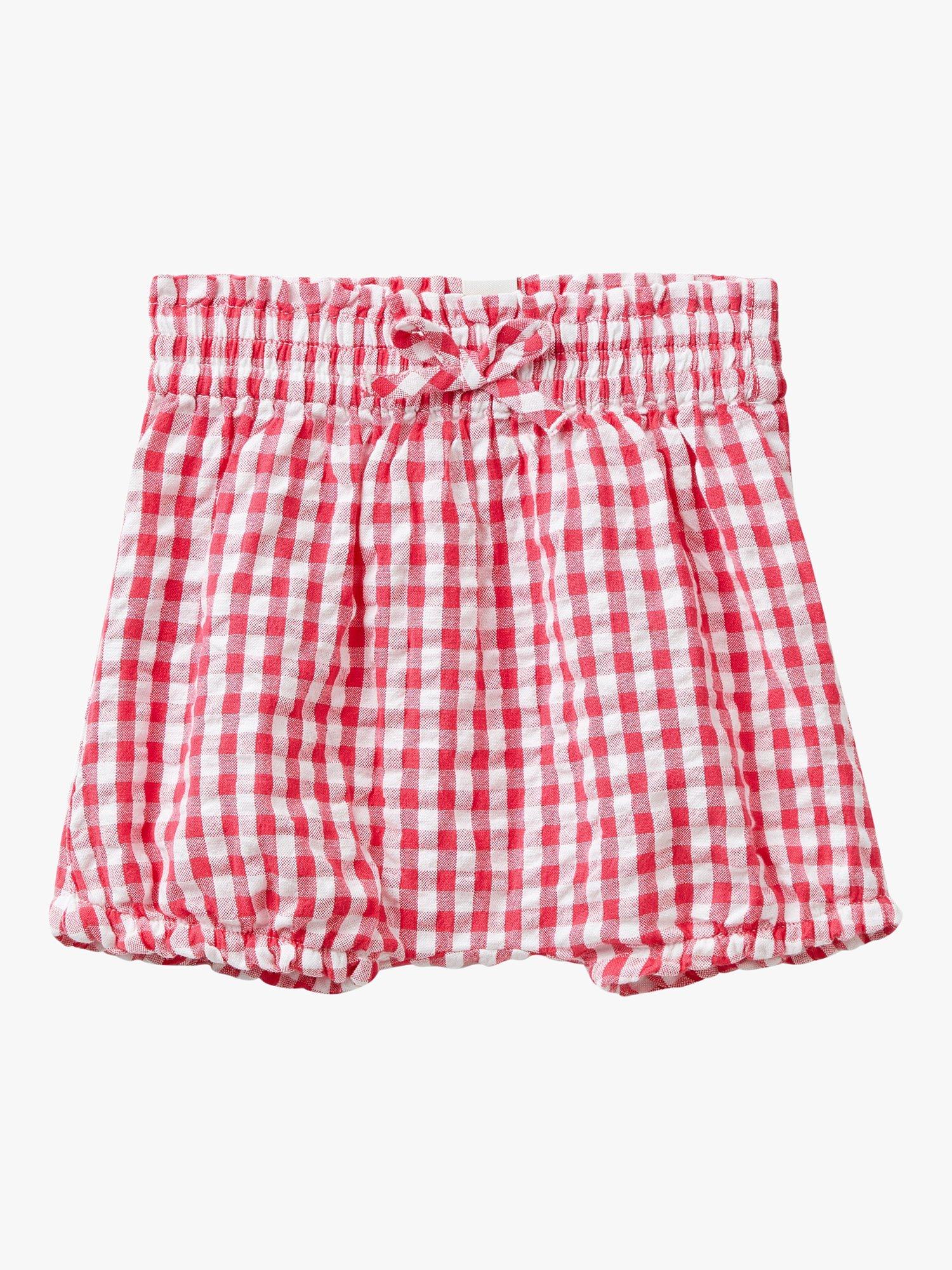 Benetton Baby Check Shorts, Fuchsia