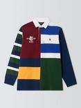 Polo Ralph Lauren Cotton Regular Fit Long Sleeve Rugby Shirt, Newport Navy Multi