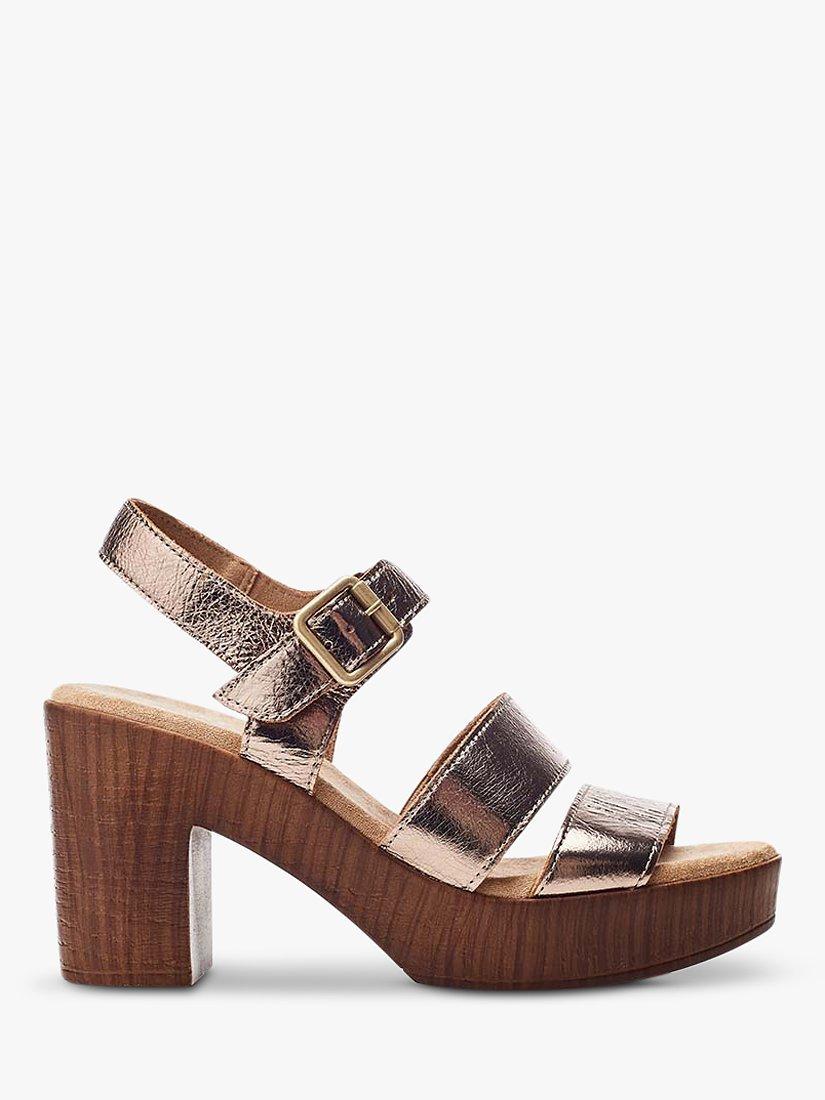 Moda in Pelle Moniqua Leather Heeled Sandals, Pewter