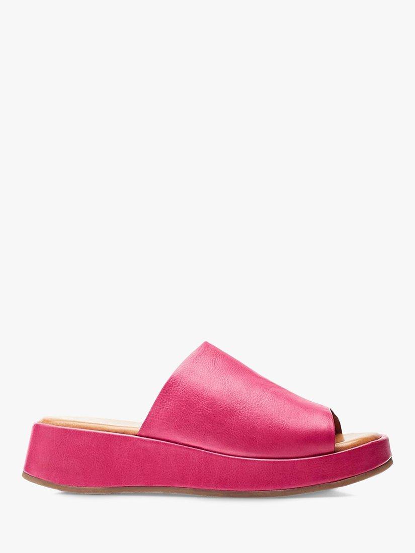 Moda in Pelle Orolia Leather Mules, Off White, Raspberry